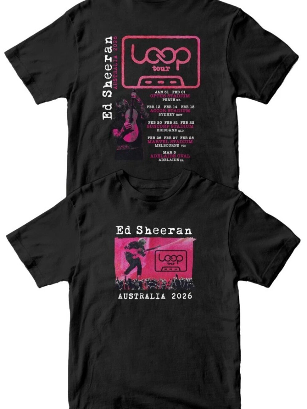 Ed Sheeran Loop Tour In Australia 2026 T Shirt